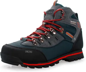 Men's Waterproof Leather mid Hiking Boots Outdoor Non-Slip Lightweight Trekking Sneakers