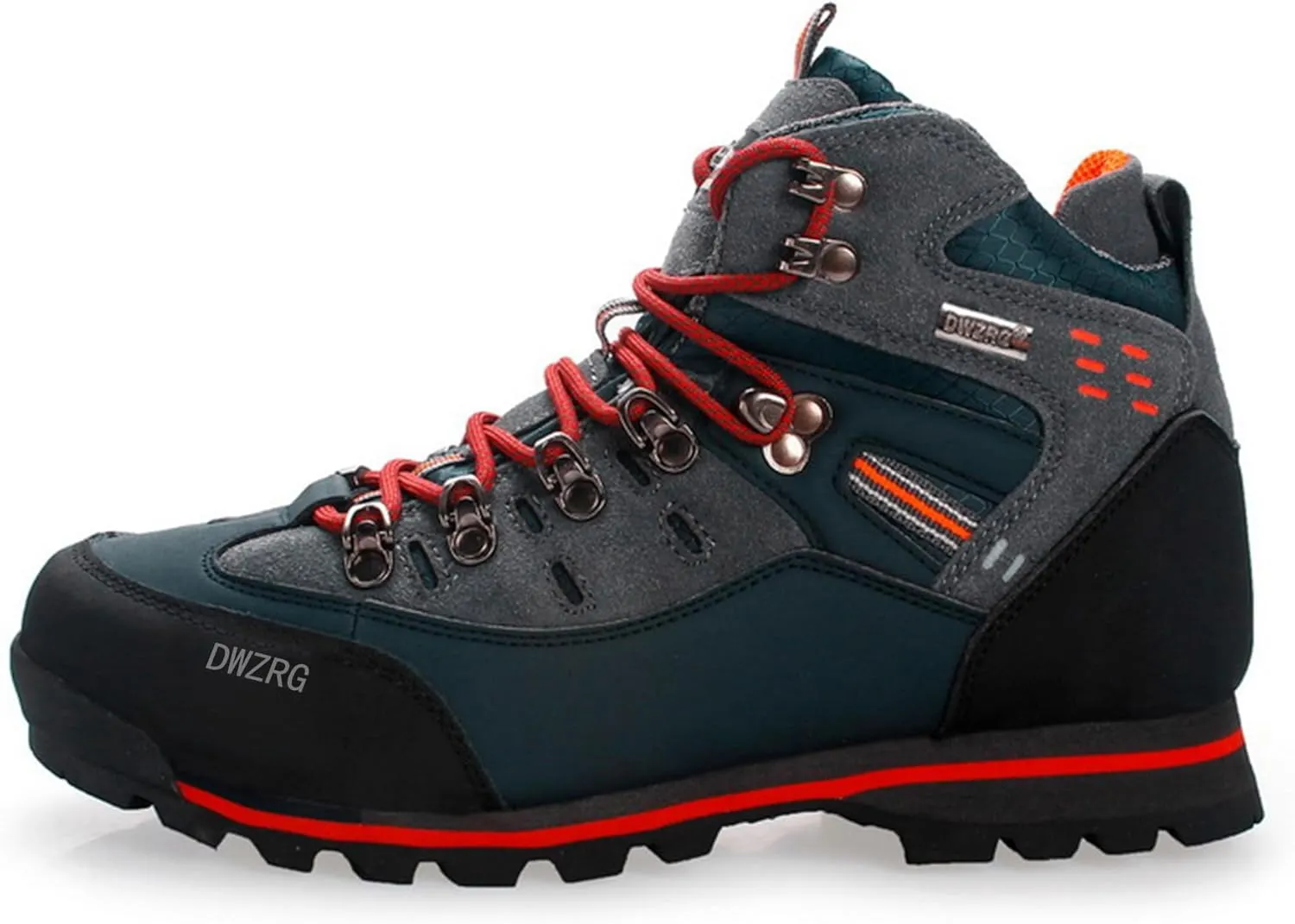 Men's Waterproof Leather mid Hiking Boots Outdoor Non-Slip Lightweight Trekking Sneakers