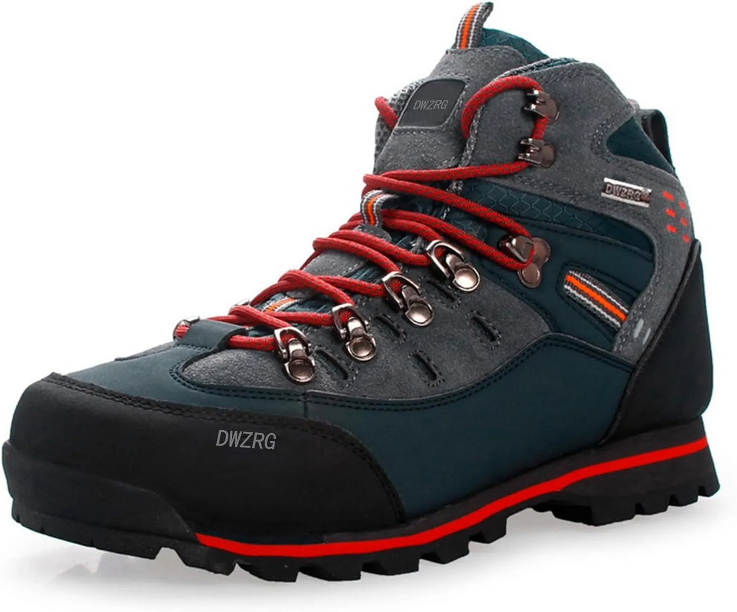 Men's Waterproof Leather mid Hiking Boots Outdoor Non-Slip Lightweight Trekking Sneakers