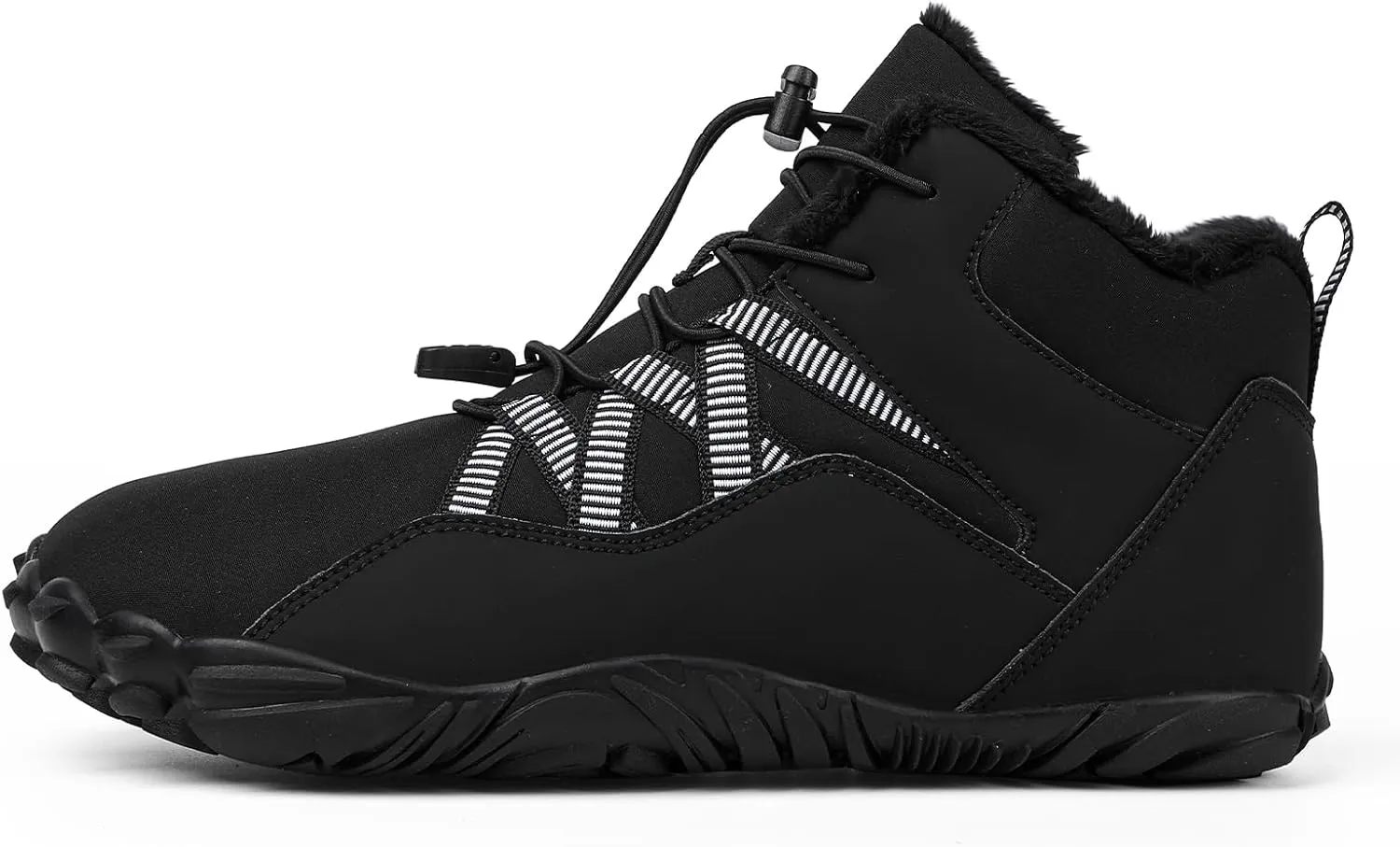 Men's Women's Winter Snow Boots, Slip On Warm Fur Lined Zero Drop Barefoot Hiking Boots, Wide Toe Box Ankle Booties, Minimalist Waterproof Non-Slip Sneakers Hike Shoes for Hiking Walking Outdoor