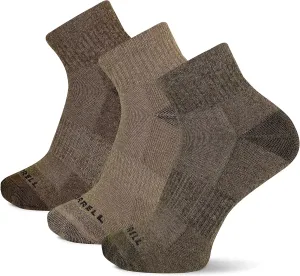 Merrell Unisex-Adult Wool Everyday Hiking Ankle Socks - 3 & 6 Pairs - Cushioned Moisture Wicking