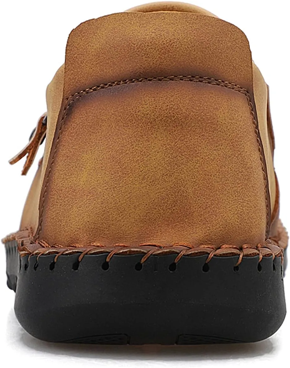Minishion Mens Loafers Outdoor Zip Retro Work Shoes 8812#