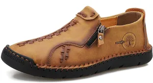 Minishion Mens Loafers Outdoor Zip Retro Work Shoes 8812#