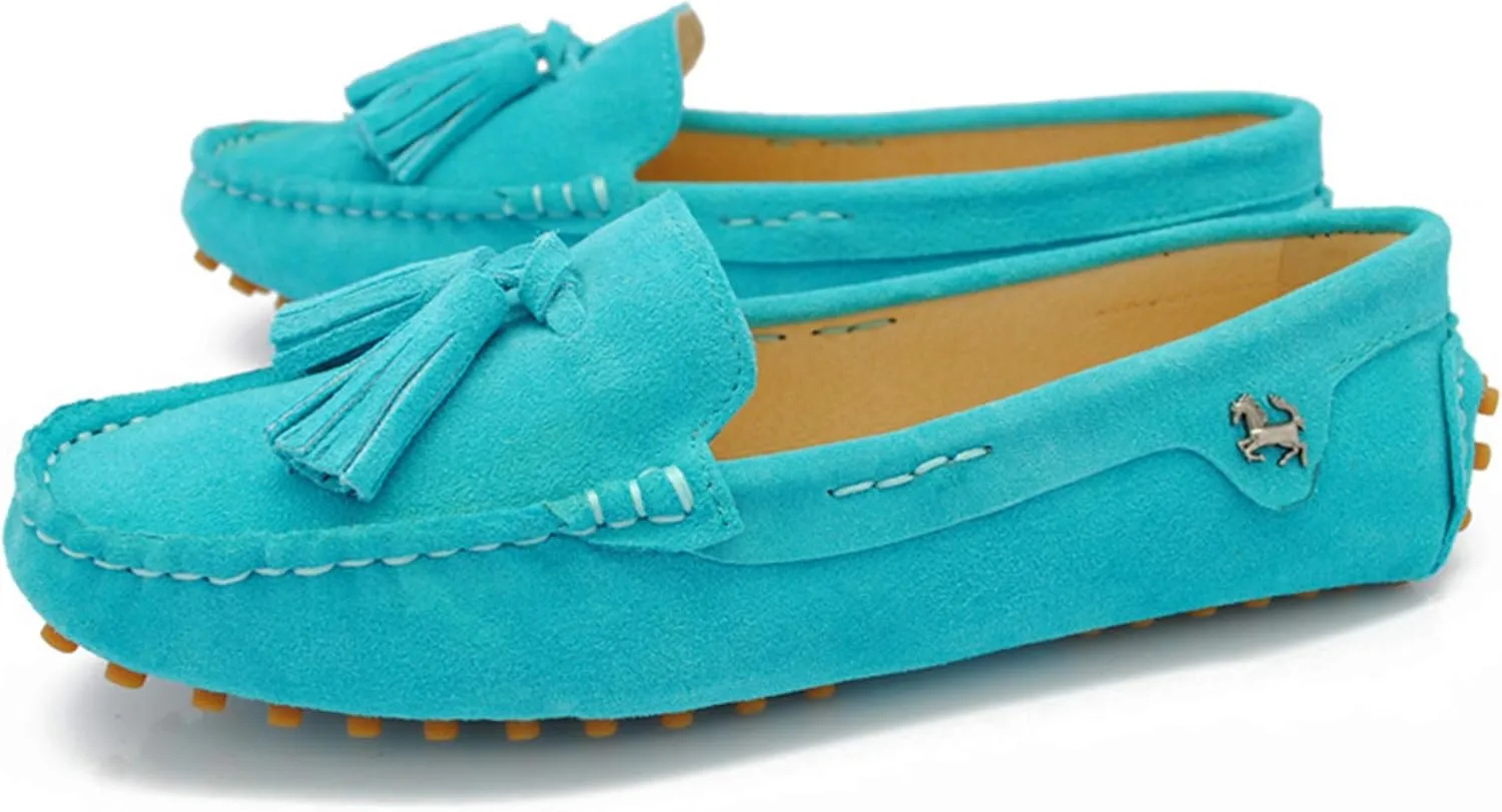 Minishion Summer Loafers for Women Tassel Driving Shoes YB96019