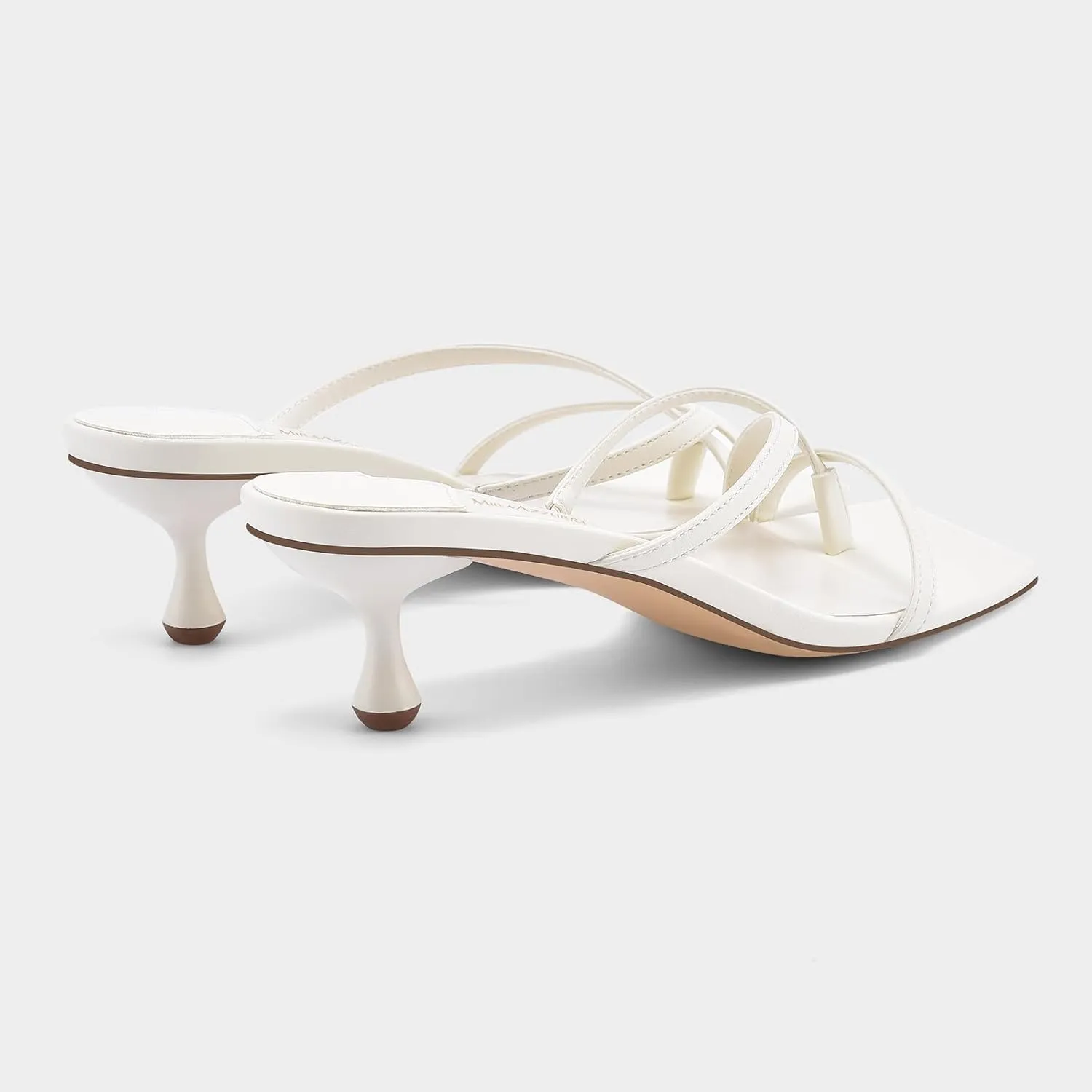 MIRAAZZURRA Flip Flop Kitten Heels Square Open Toe Thong Low Heels Strappy Slip On Slide Sandals Daily Party Shoes