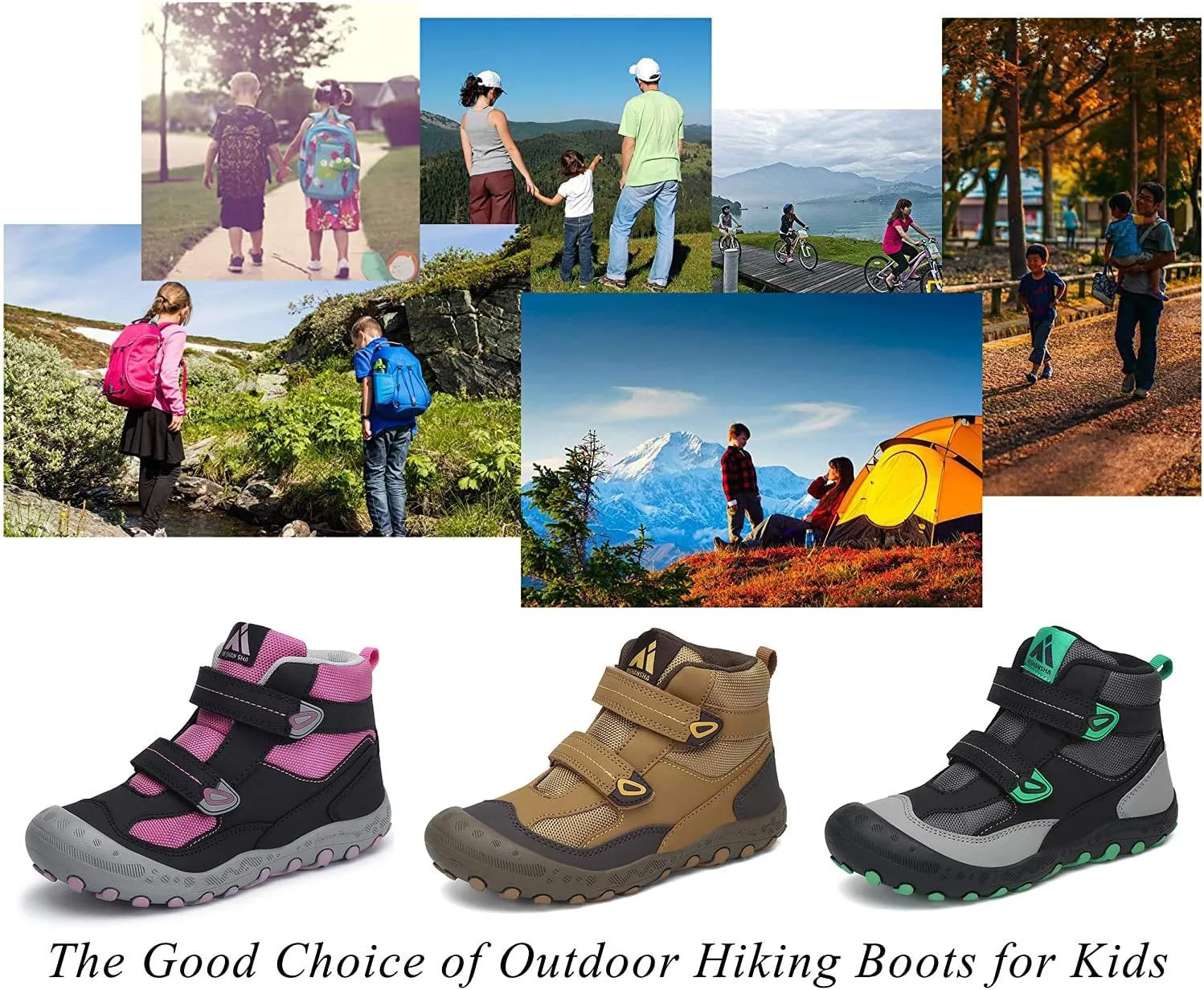 Mishansha Kids Hiking Boots Toddler Girls Boys Hiking Shoes Water-Resistant Anti-Collision Non-Slip Athletic Outdoor Trekking Boots