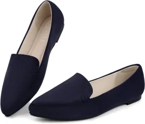 MUSSHOE Loafers for Women Comfortable Pointed Toe Memory Foam Women's Loafers