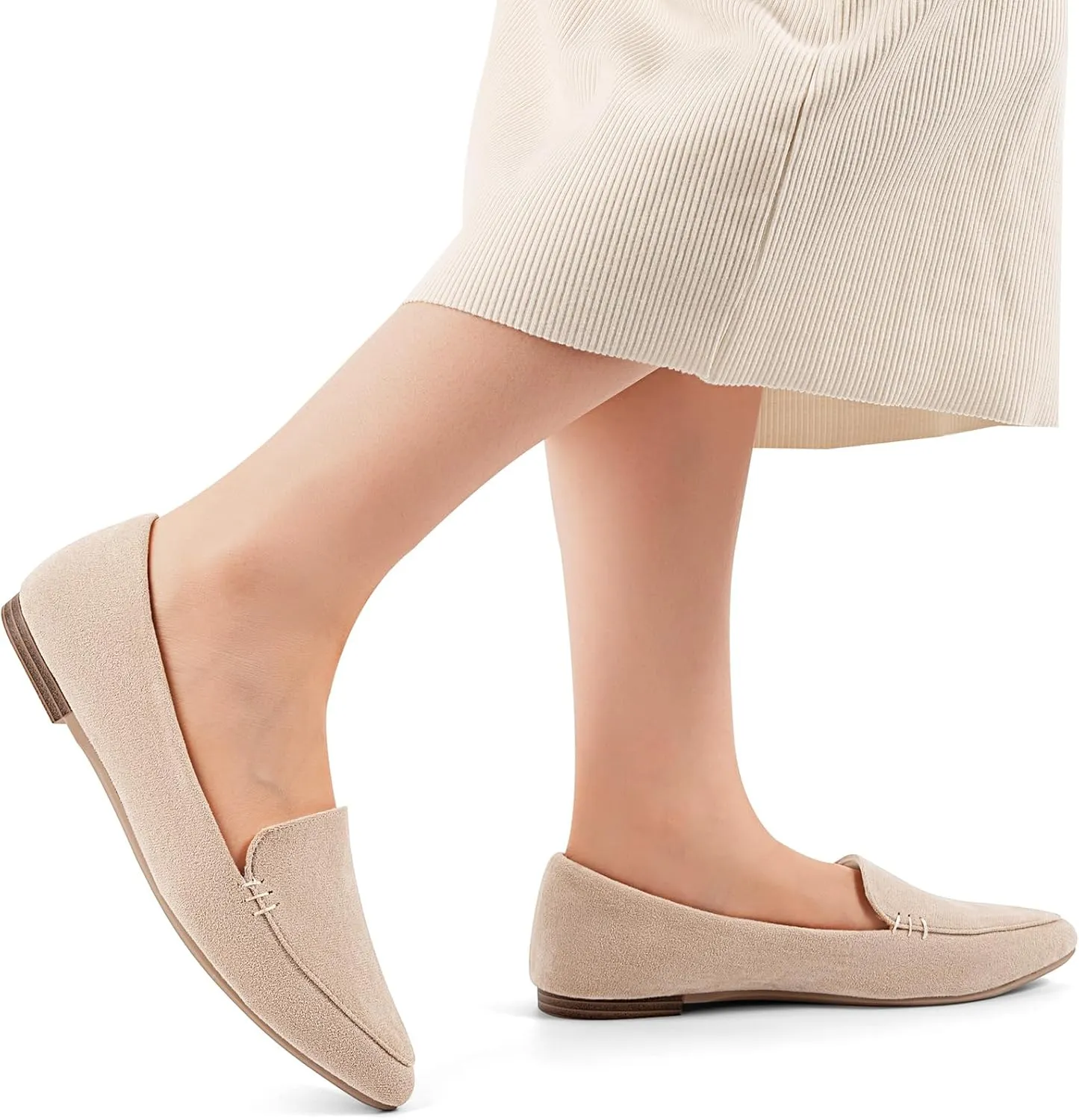 MUSSHOE Loafers for Women Comfortable Pointed Toe Memory Foam Women's Loafers
