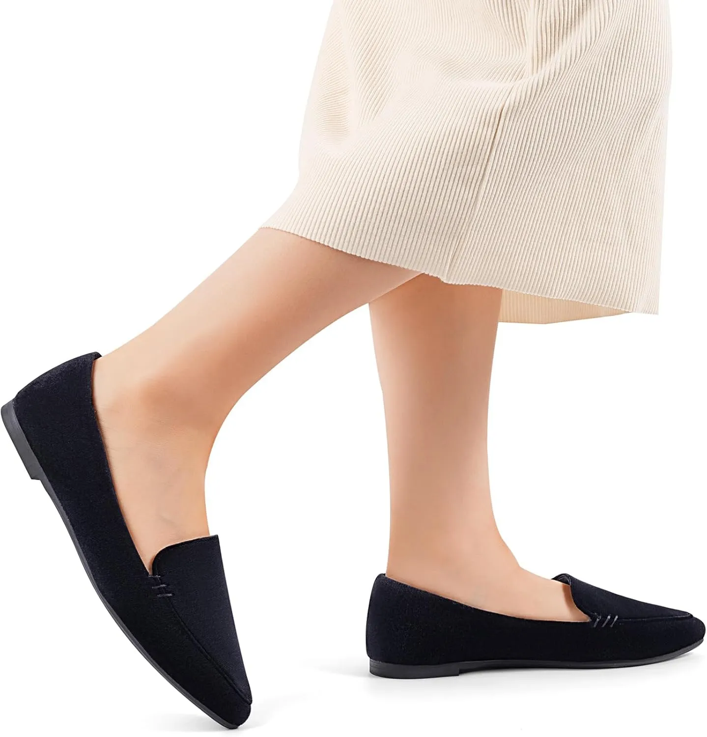 MUSSHOE Loafers for Women Comfortable Pointed Toe Memory Foam Women's Loafers