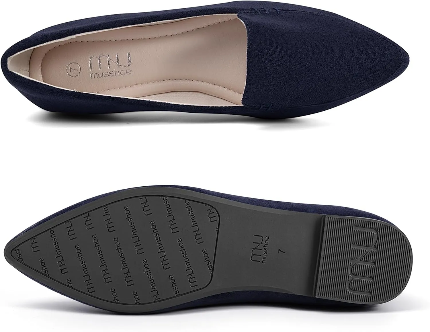 MUSSHOE Loafers for Women Comfortable Pointed Toe Memory Foam Women's Loafers