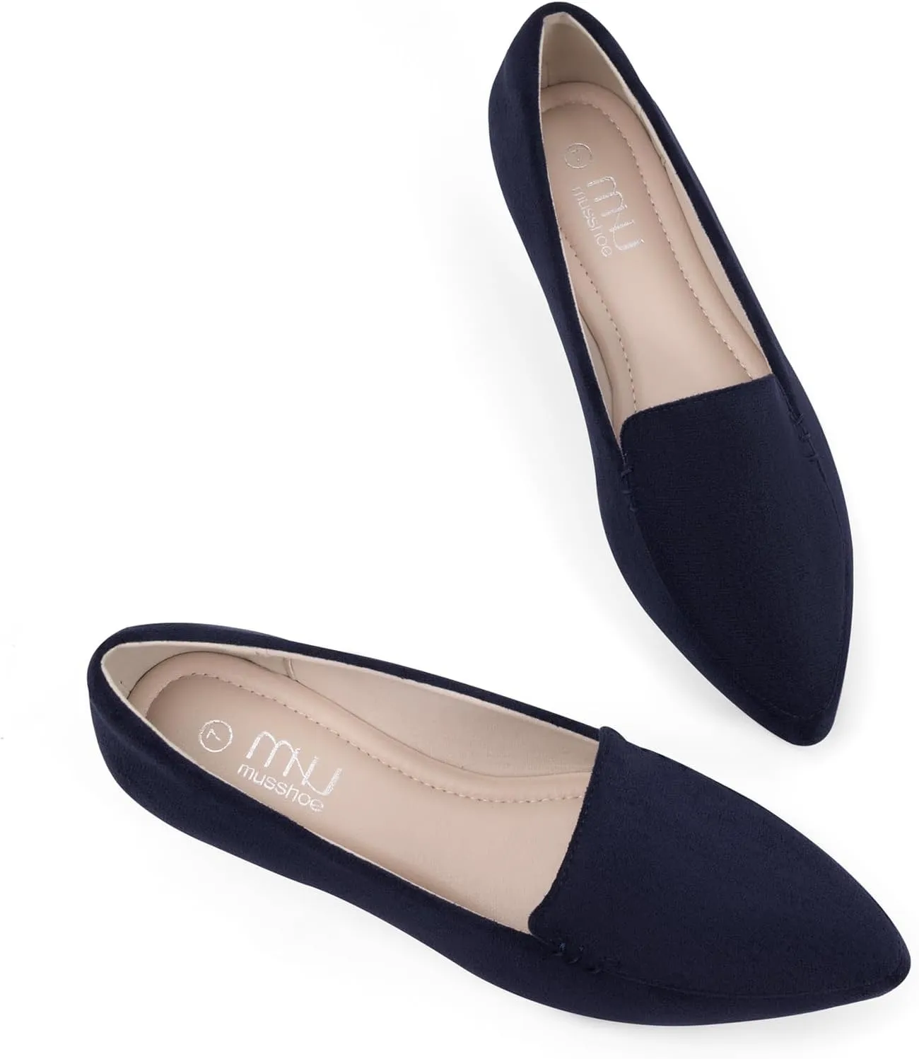 MUSSHOE Loafers for Women Comfortable Pointed Toe Memory Foam Women's Loafers