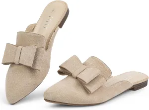 MUSSHOE Mules for Women Flats Comfortable Pointed Toe Slip on Women Mules Flats…