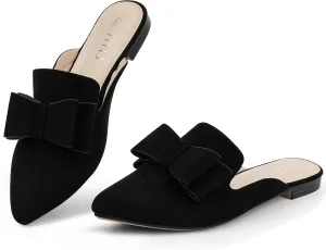 MUSSHOE Mules for Women Flats Comfortable Pointed Toe Slip on Women Mules Flats…