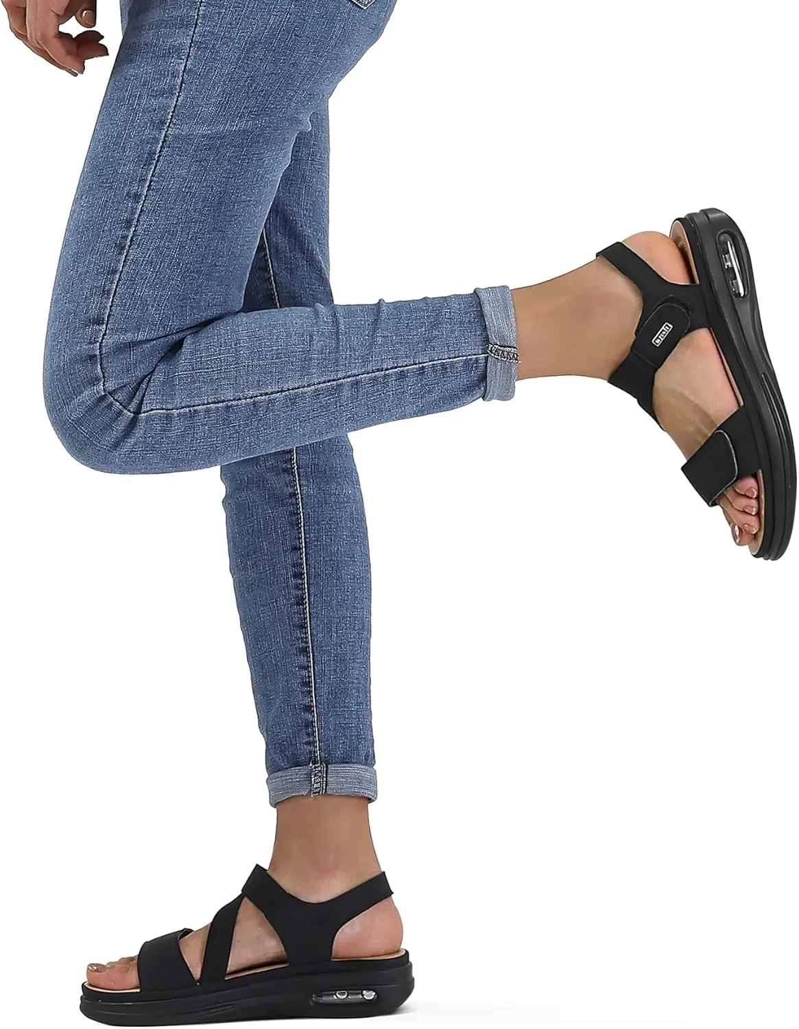 mysoft Women's Summer Walking Sandals Air Cushion Support Platform Ankle Strap Shoes Comfortable Casual Wedge Sandals