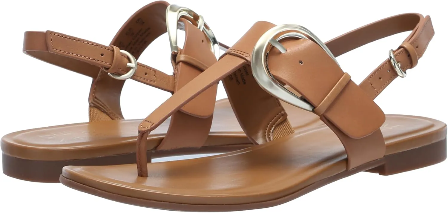 Naturalizer Womens Taylor T-Strap Slingback Flat Sandal