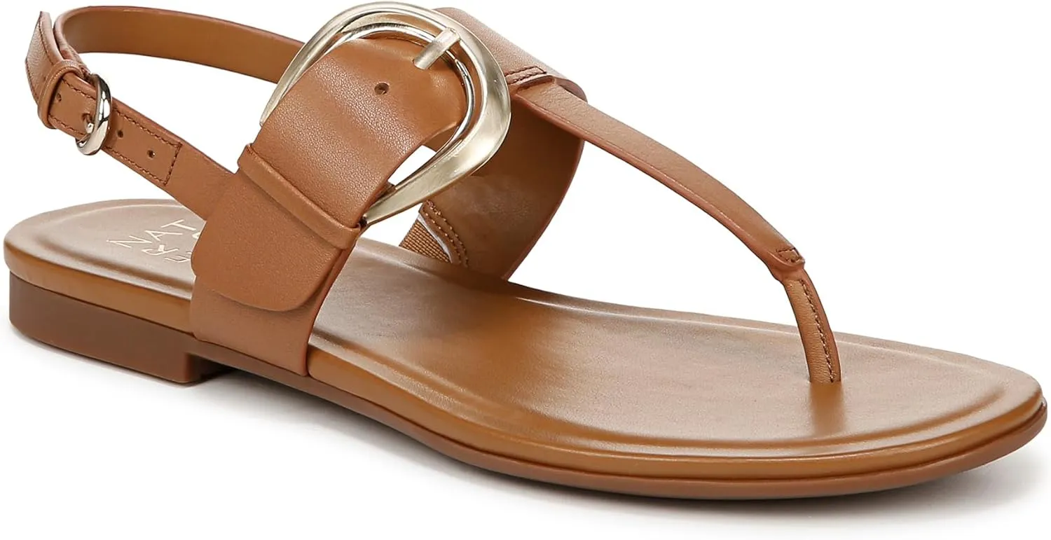 Naturalizer Womens Taylor T-Strap Slingback Flat Sandal