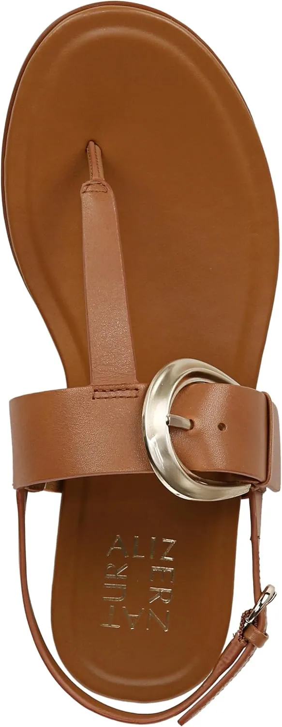 Naturalizer Womens Taylor T-Strap Slingback Flat Sandal