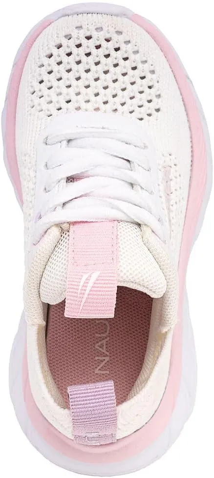Nautica Girls Toddler Knit Slip-On Sneakers with Max Comfort Sole, Bungee Closure, Tennis Running Shoes for School and Play (Toddler/Little Kid)