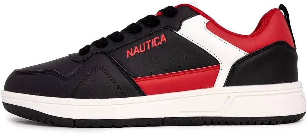 Nautica Men's Classic Low-Top Sneakers – Retro Lace-Up Casual Shoes for Tennis and Basketball-Inspired Style