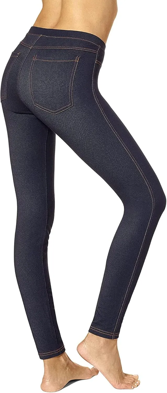 No Nonsense Women's Stretch Denim Leggings with Pockets