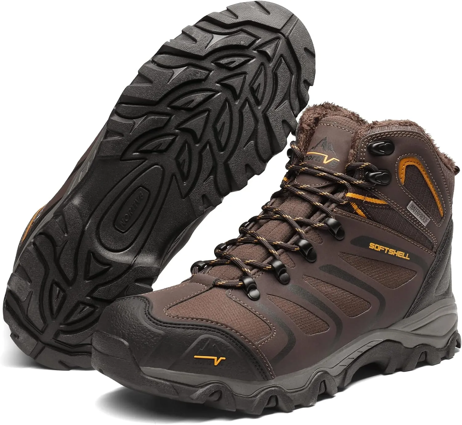 NORTIV 8 Men's Ankle High Waterproof Hiking Boots Outdoor Lightweight Shoes Trekking Trails Armadillo