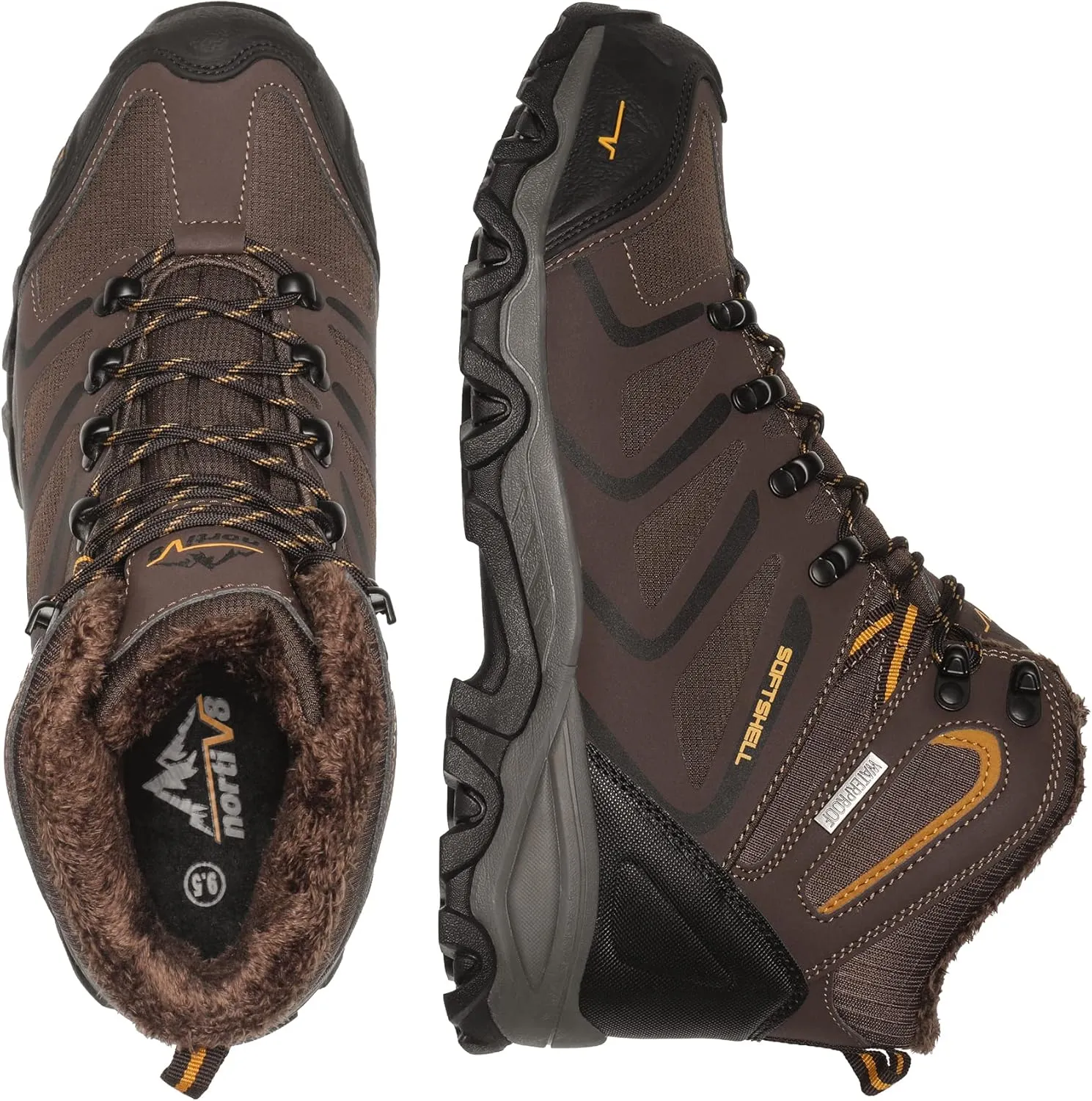 NORTIV 8 Men's Ankle High Waterproof Hiking Boots Outdoor Lightweight Shoes Trekking Trails Armadillo