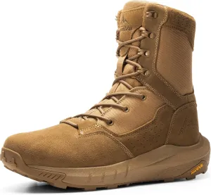 NORTIV 8 Men's Breathable Military Tactical Combat Boots Side Zipper Arch Support Leather Lightweight Motorcycle Work Hiking Boots 8 Inches DesertStorm