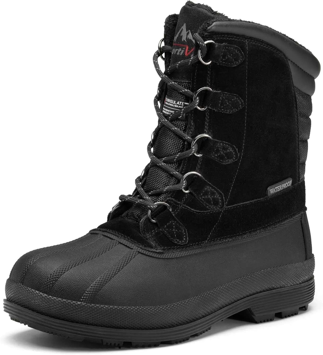 NORTIV 8 Men's Insulated Waterproof Work Winter Snow Boots