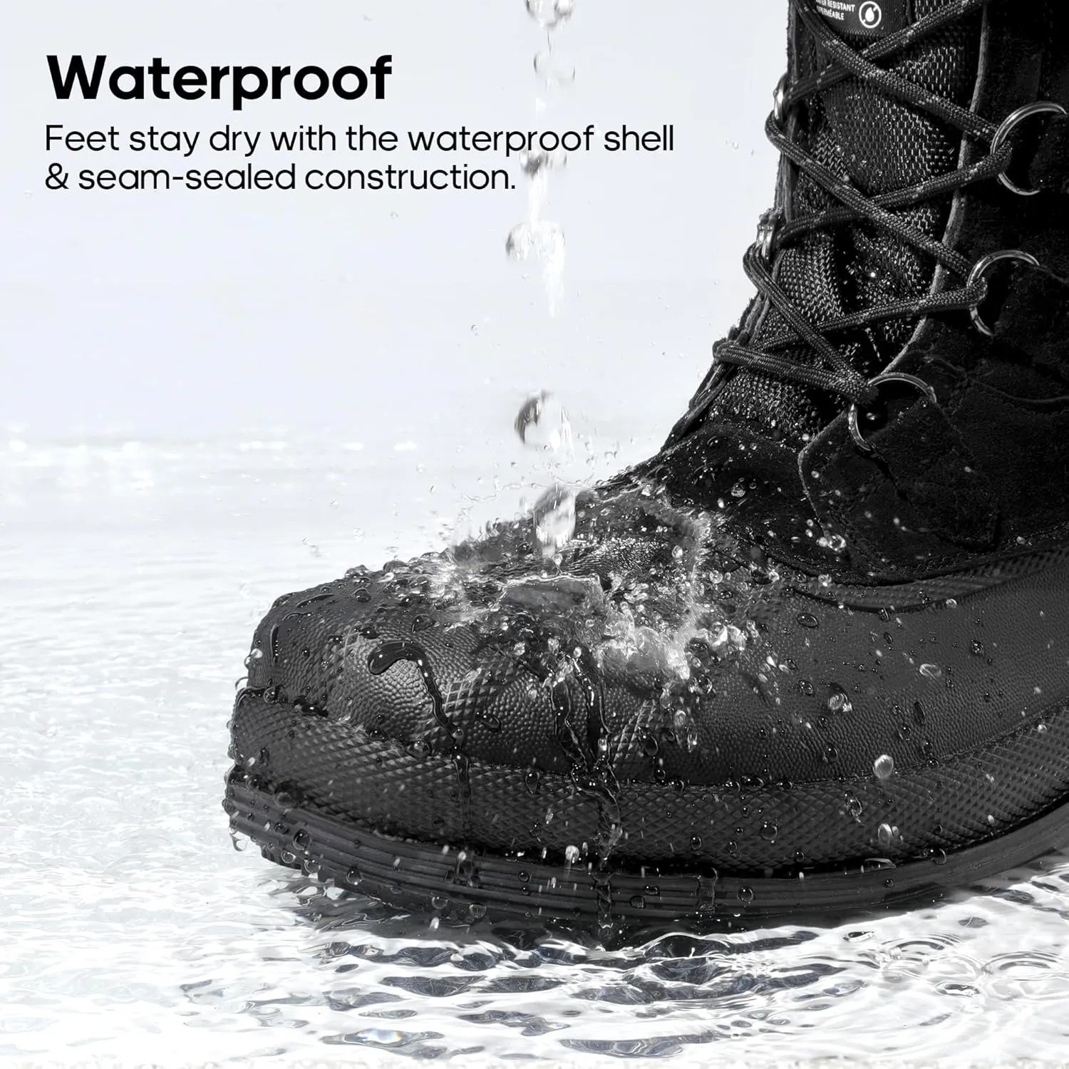 NORTIV 8 Men's Insulated Waterproof Work Winter Snow Boots