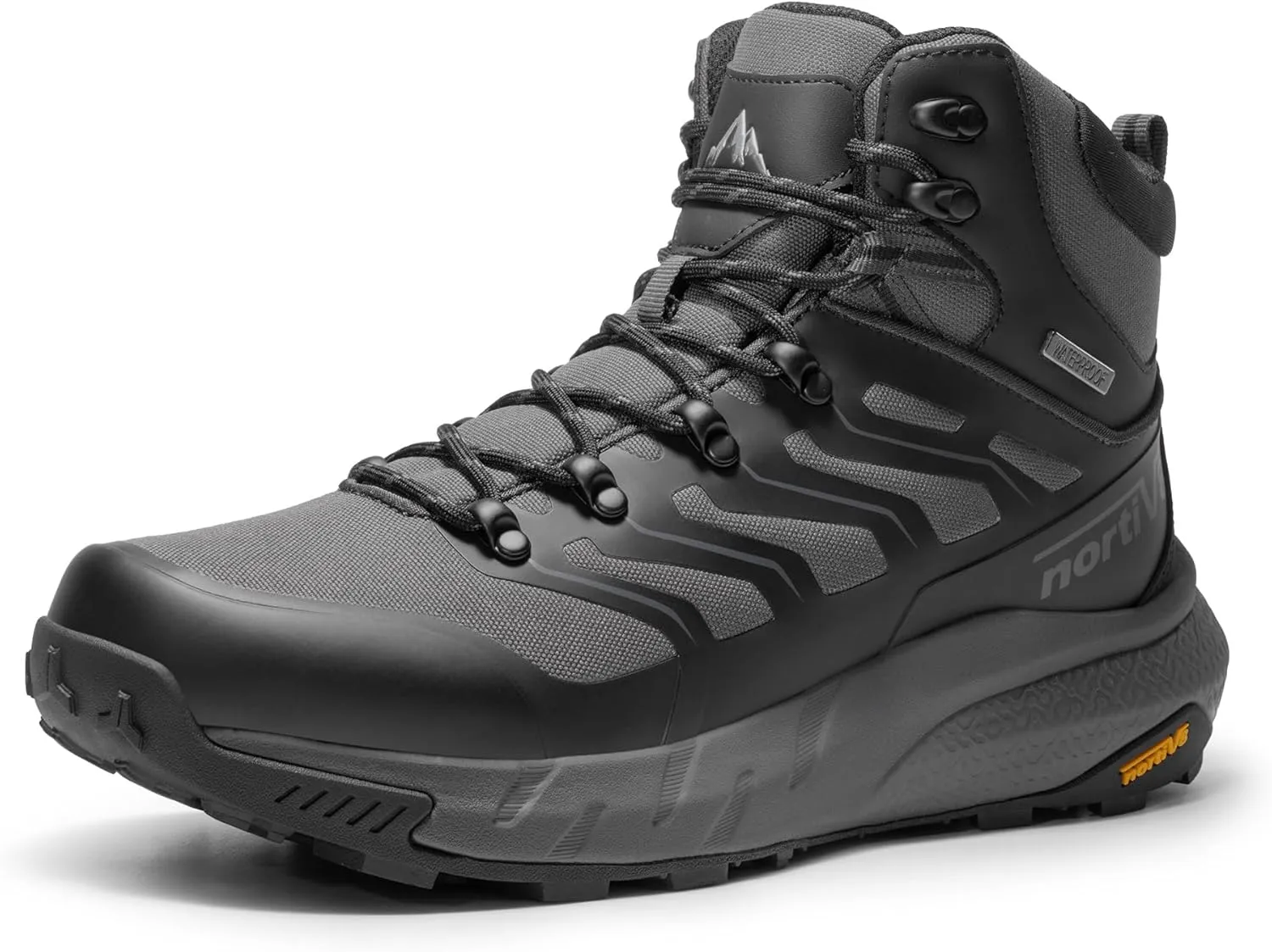 NORTIV 8 Men's Lightweight Hiking Boots Waterproof Breathable Outdoor Trekking Camping Ankle Boots Fern