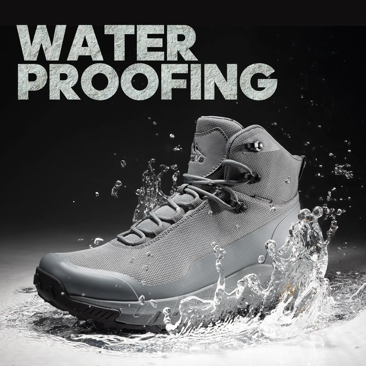 NORTIV 8 Men's Mid Waterproof Hiking Boots Outdoor Lightweight Breathable Trekking Camping Mountaineering Shoes HydroTrek