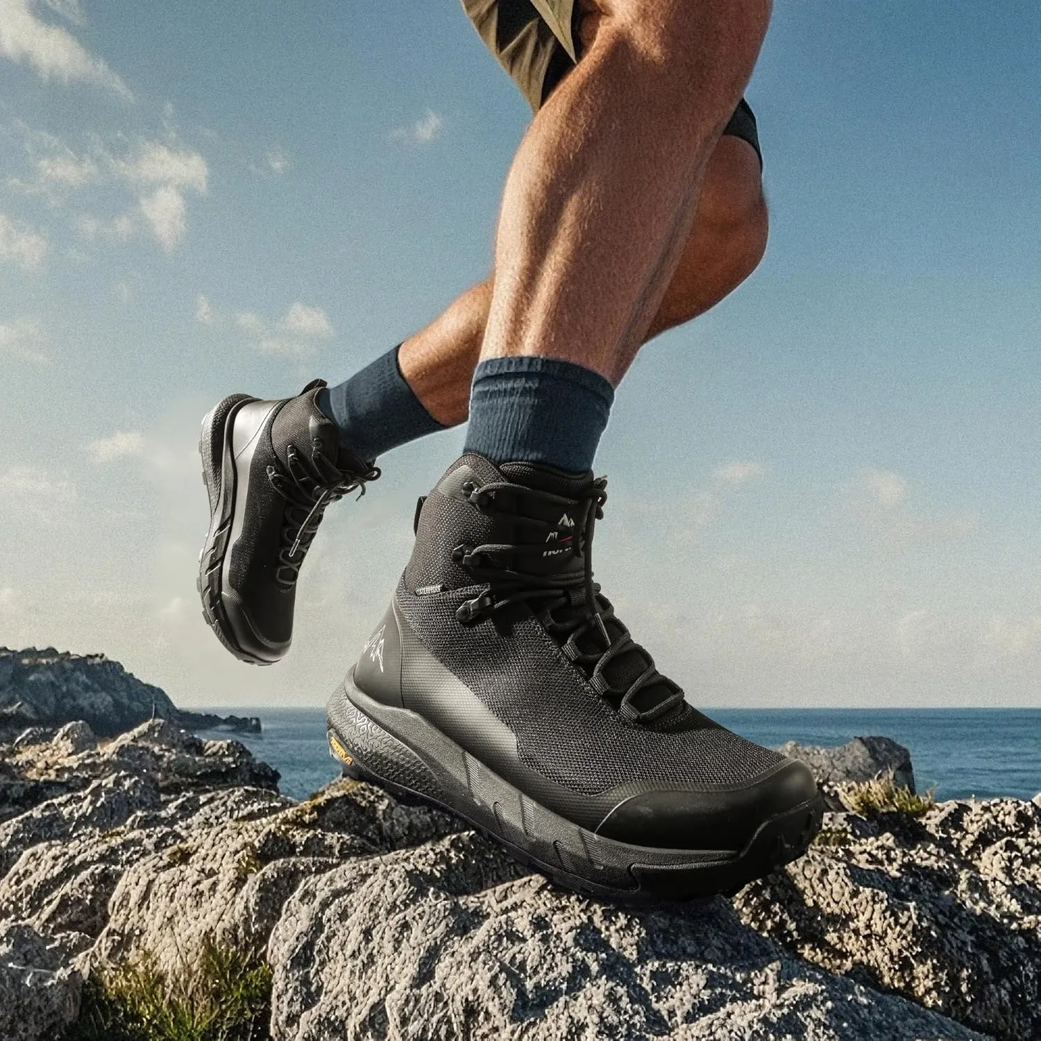 NORTIV 8 Men's Mid Waterproof Hiking Boots Outdoor Lightweight Breathable Trekking Camping Mountaineering Shoes HydroTrek