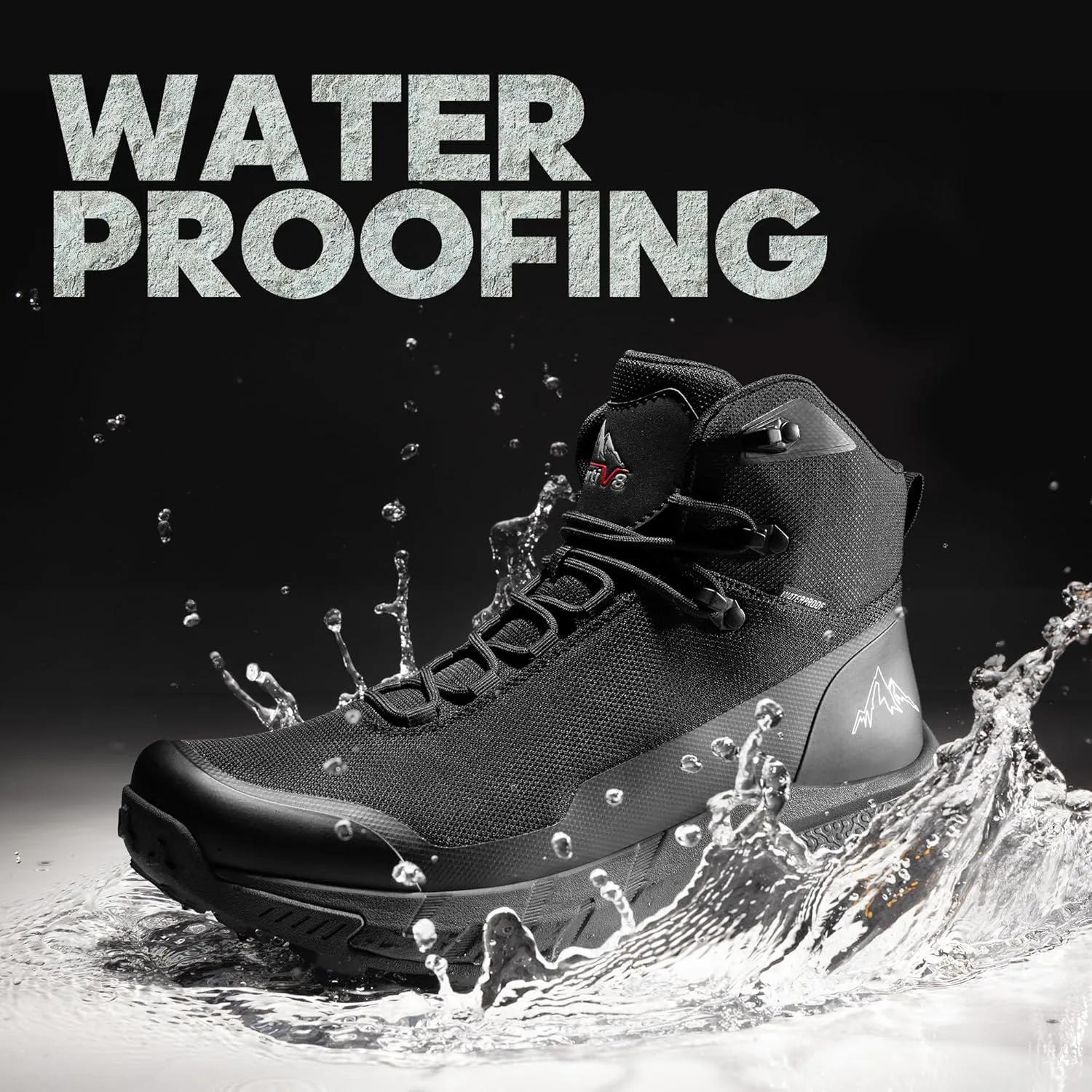 NORTIV 8 Men's Mid Waterproof Hiking Boots Outdoor Lightweight Breathable Trekking Camping Mountaineering Shoes HydroTrek