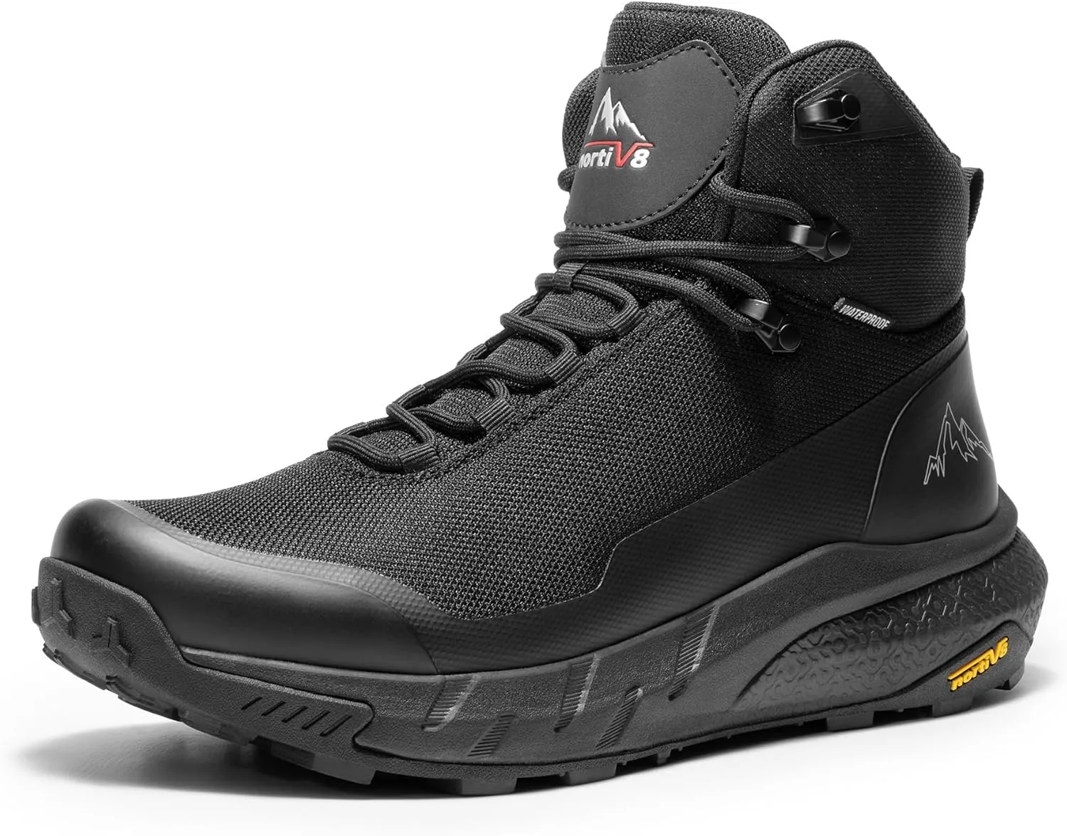 NORTIV 8 Men's Mid Waterproof Hiking Boots Outdoor Lightweight Breathable Trekking Camping Mountaineering Shoes HydroTrek