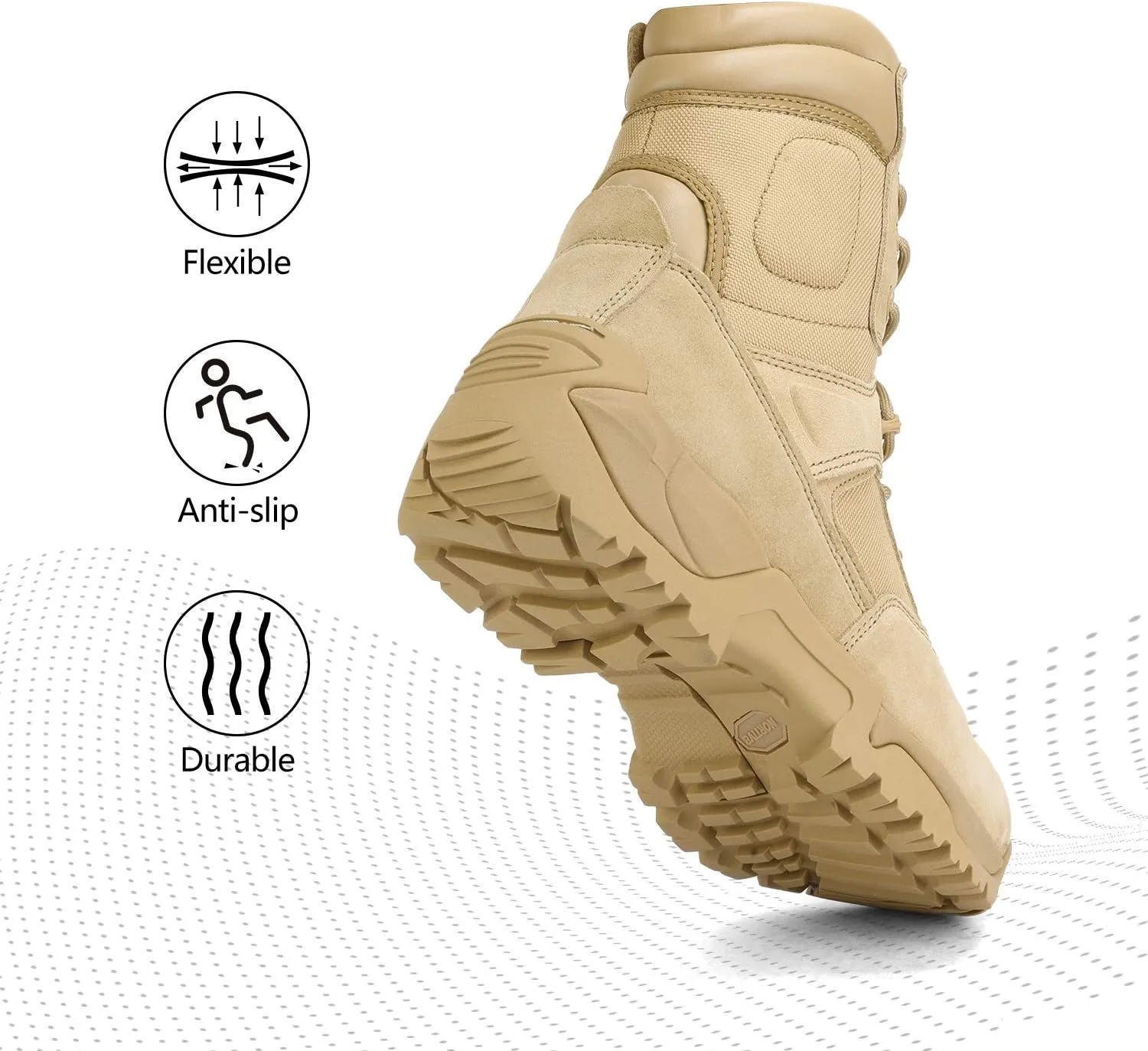 NORTIV 8 Men's Military Tactical Work Boots Hiking Motorcycle Combat Boots Response