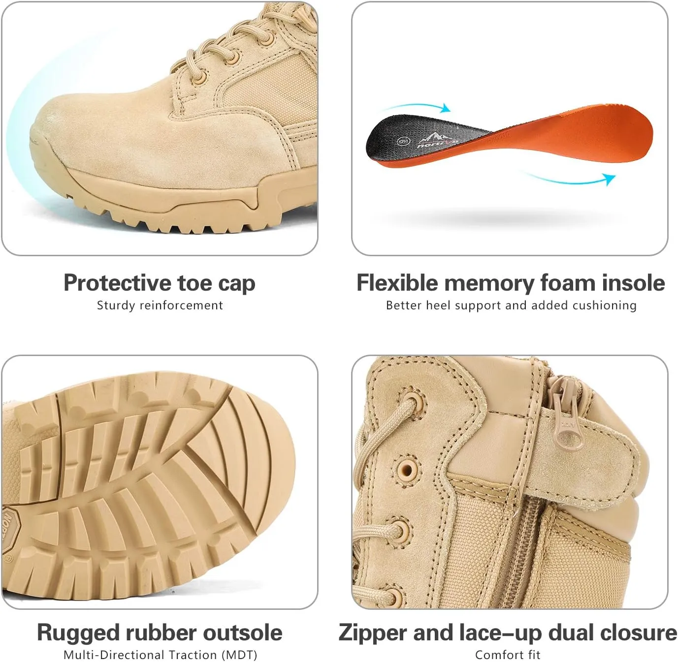 NORTIV 8 Men's Military Tactical Work Boots Hiking Motorcycle Combat Boots Response