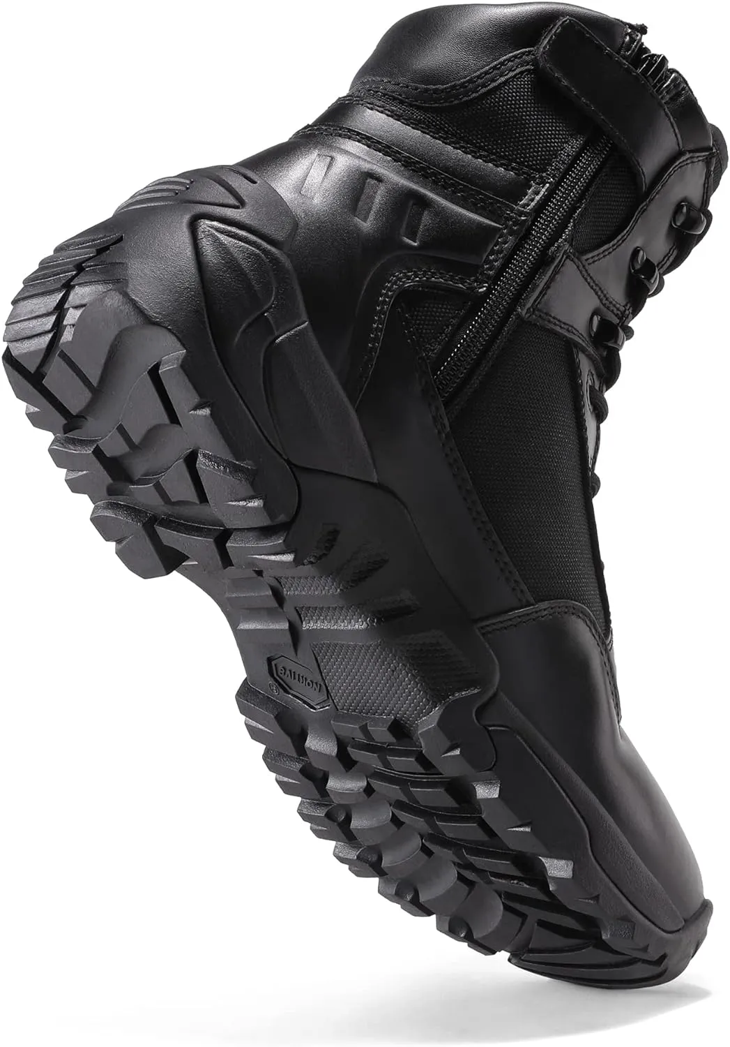 NORTIV 8 Men's Military Tactical Work Boots Side Zipper Leather Motorcycle Combat Boots Trooper(6-8 Inches)