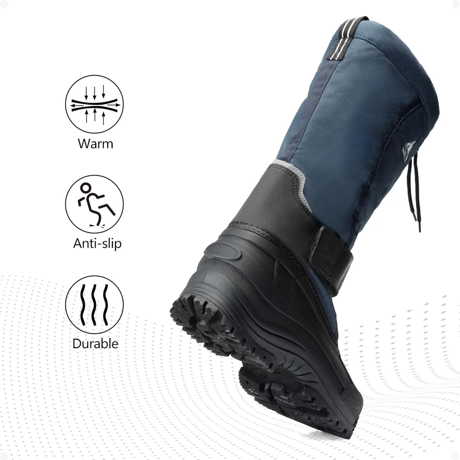 NORTIV 8 Men's Waterproof Hiking Winter Snow Boots Insulated Fur Liner Lightweight Outdoor Tall Boots