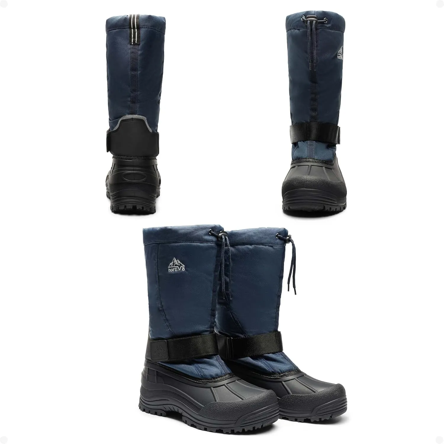 NORTIV 8 Men's Waterproof Hiking Winter Snow Boots Insulated Fur Liner Lightweight Outdoor Tall Boots