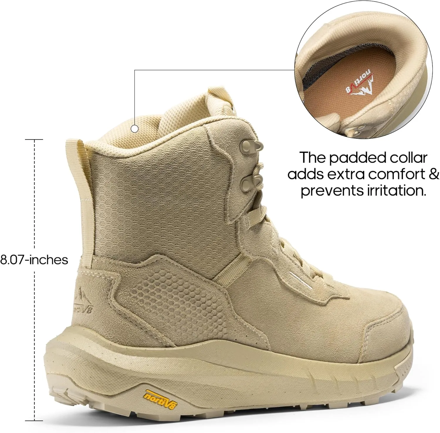 NORTIV 8 Men's Waterproof Tactical Work Boots Cushion Sole Lightweight Leather Combat Boots with Arch Support Non-Slip Military Motorcycle Hiking Boots HydroRange