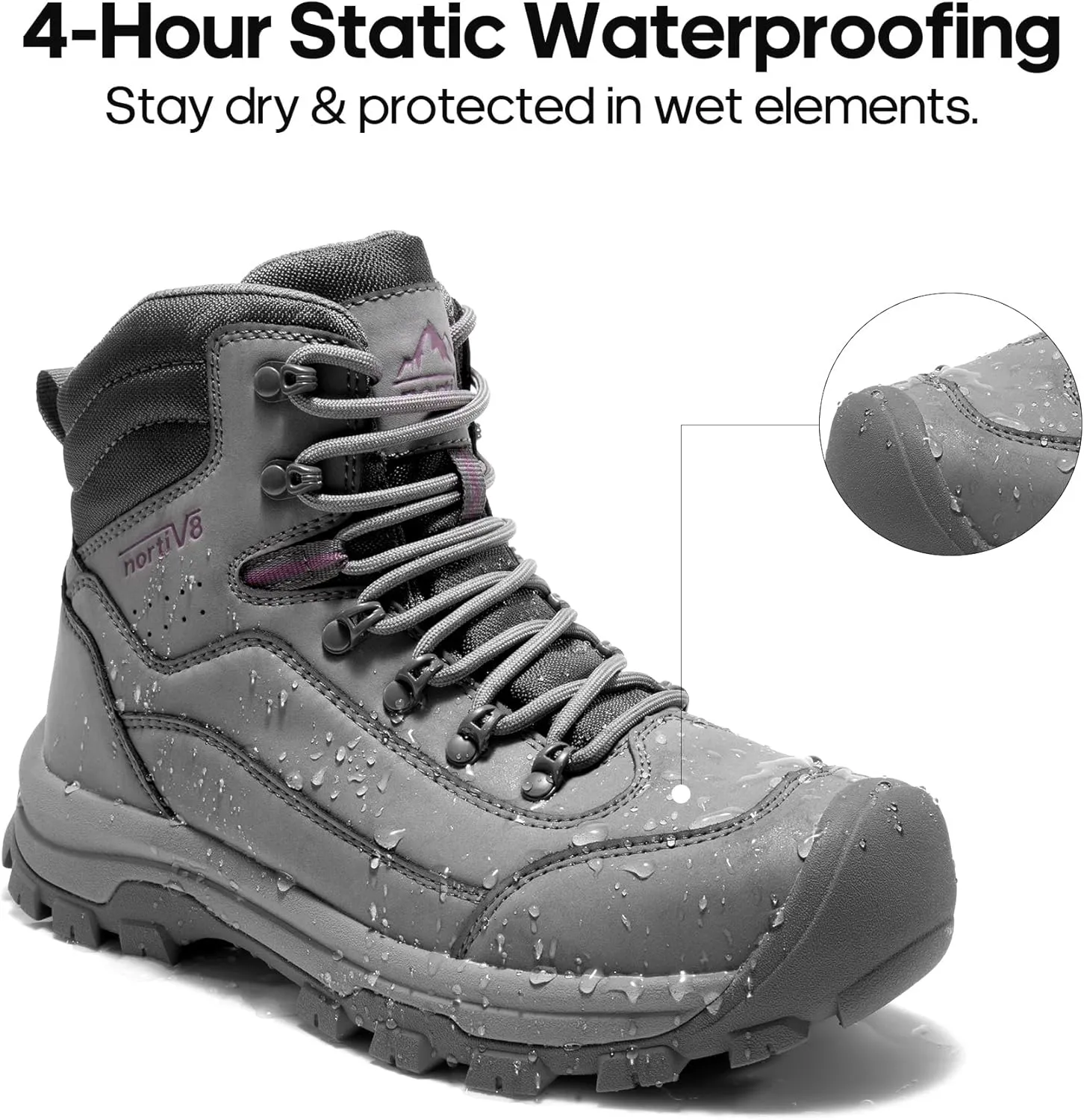 NORTIV 8 Women's Hiking Boots Waterproof Trekking Camping Trail Backpacking Boots for Outdoor