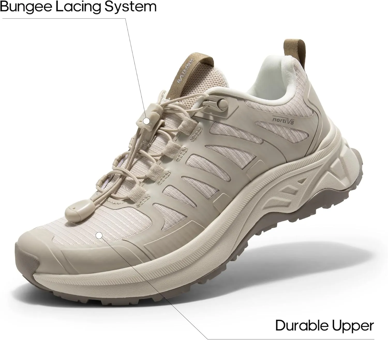 NORTIV 8 Women's Quick Laces Hiking Shoes, Lightweight Trail Running Sneakers for Walking, Outdoors, Trekking, Camping