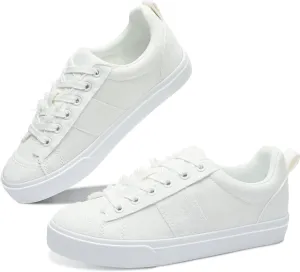 Obtaom Women's Canvas Sneakers Cute Lace up Fashion Sneaker Comfortable Skate Shoe for Lady Casual Tennis Flats