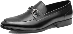 Office Formal Shoes，Urban Work Office Business Leather Shoes Men's Loafers Flat Driving Shoes with,Black-43/UK 8.5/US 9