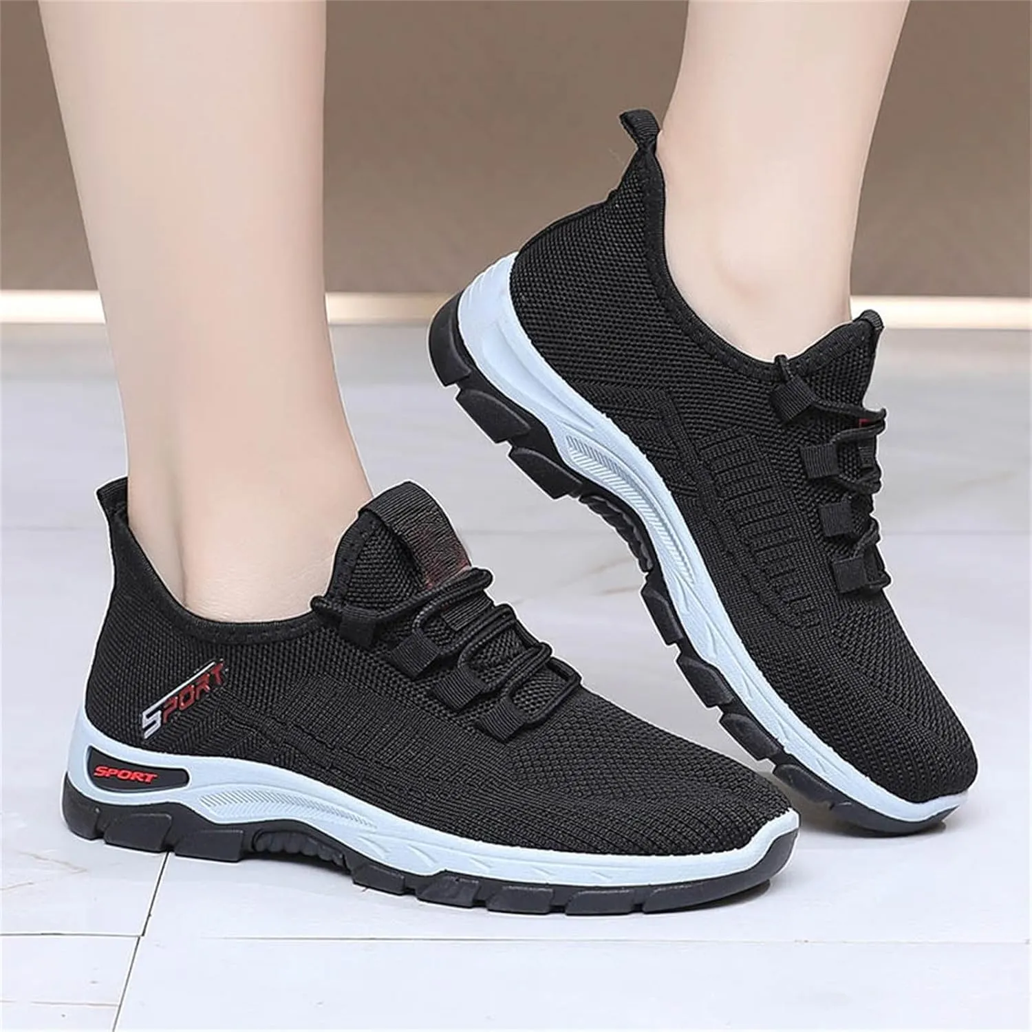 Ortho Shoes for Women Men Knitted Mesh Breathable Orthopedic Sneaker,Non Slip&Arch Support Soft-Soled Tennis Athletic Hiking Shoe,Lightweight Plantar Fasciitis Neuropathy Sneakers with Wide Toe Box