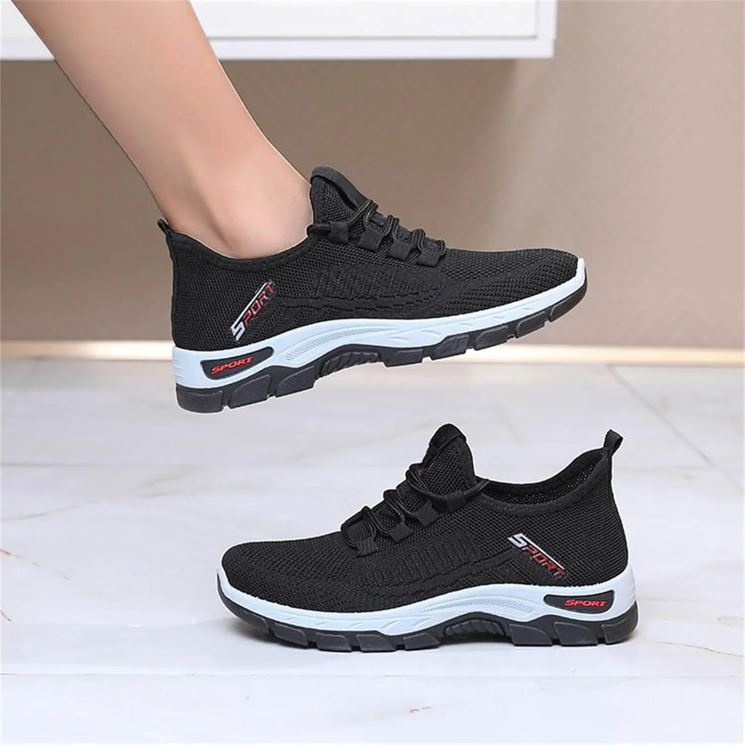 Ortho Shoes for Women Men Knitted Mesh Breathable Orthopedic Sneaker,Non Slip&Arch Support Soft-Soled Tennis Athletic Hiking Shoe,Lightweight Plantar Fasciitis Neuropathy Sneakers with Wide Toe Box