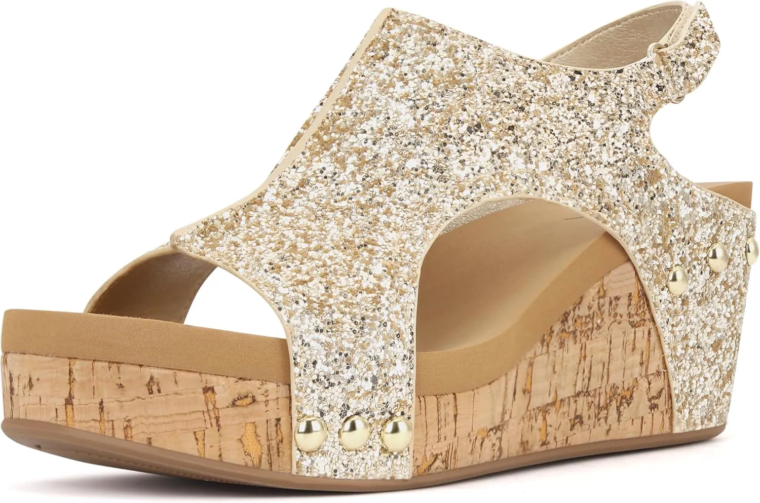 PARTY Women's Wedge Sandals With Buckle Ankle Strap for Dressy Summer