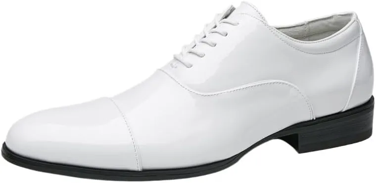 Patent Leather Stitching Design White Non-commissioned Officer Business Leather Shoes Casual is A Banquet Party Wedding Daily Work Office Non-Slip Wear-Resistant