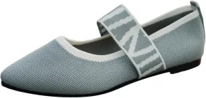 Pointed Toe Flats for Women Knit Ballet Flats Ladies Slip on Work Shoes Business Casul Loafers Comfort Office Shoes