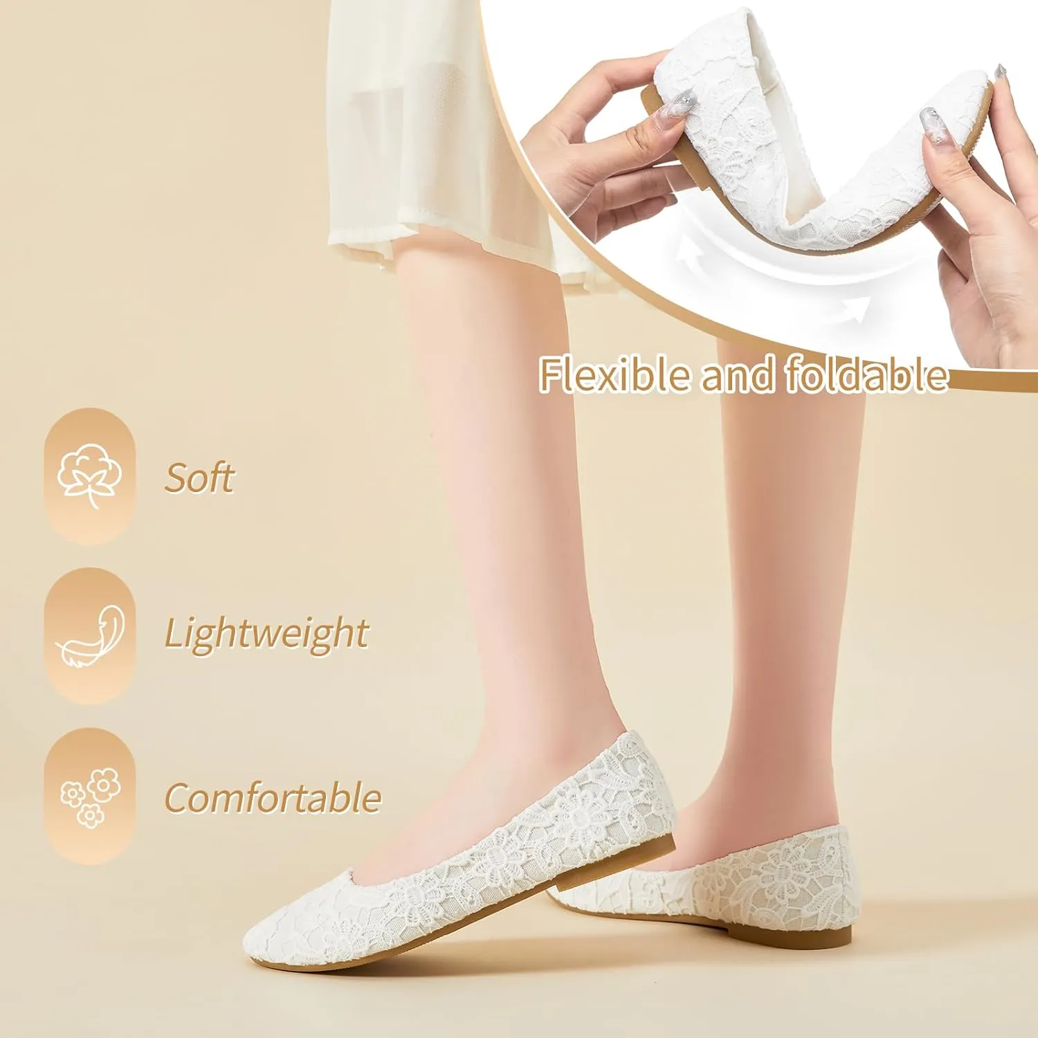 POVOGER Loafers for Women Slip on Shoes Flats Shoes Round Toe Flats for Women Comfortable Womens Dressy Ballet Flats